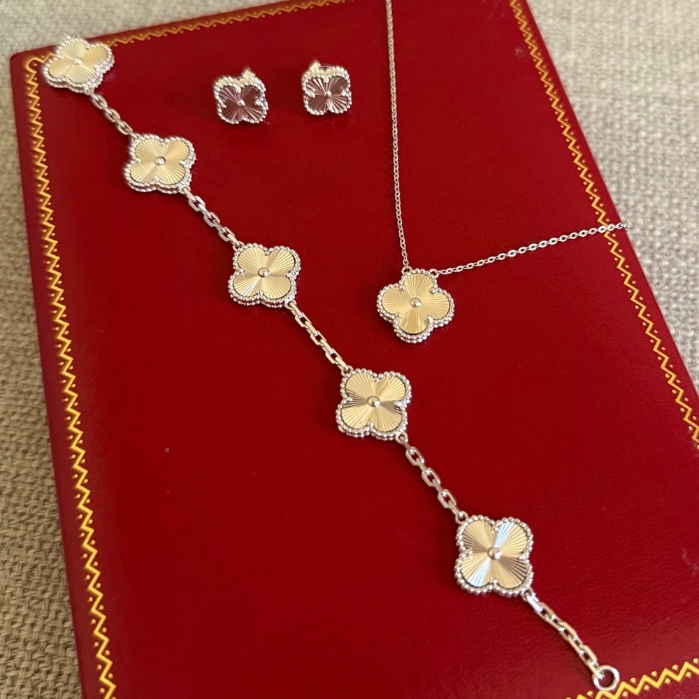 Silver 925 clover set